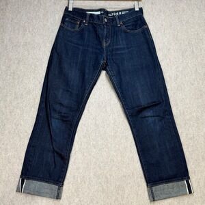 Gap 1969 Sexy Boyfriend Japanese Selvedge Denim Jeans Dark Rinse Sz 24 Heritage